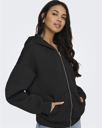 Only - ONLNaomi Two-Way Zip Hoodie - Black 